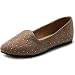 Ollio Women's Shoe Ballet Suede Jewel Stud Comfort Flat