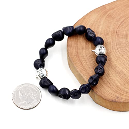 Image of Uloveido Halloween Bracelets for Men Women Black White Skull Stone Bracelet Charm Ghost Pumpkin Lamp Bat Design Bracelets