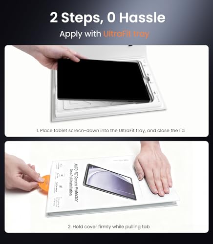 Image of iGluz 2 Pack 9H Tempered Glass Screen Protector for Samsung Galaxy Tab A11 Plus /A9 Plus (11 inch) with Easy-Install Alignment Tray,A11 + /A9 +,Bubble Free,HD Clear,Scratch Resistant,S Pen Compatible