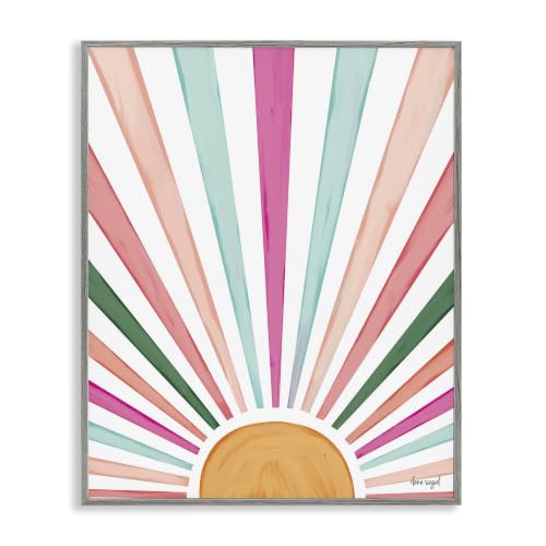 Whimsical Sun Rays Shining Playful, 11 x 14 Inch Framed Giclée Print