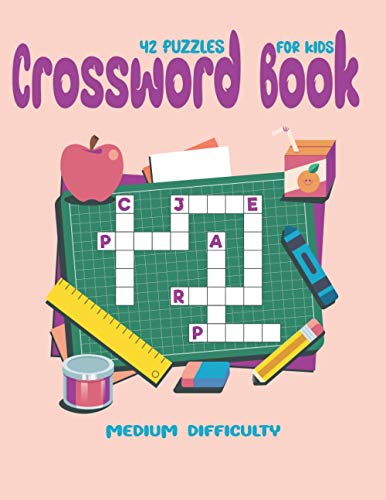 Crossword Books ( 42 Puzzles ) For Kids Medium Difficulty: Puzzles Brain for Men, Women Adult & Seniors! Medium Difficulty this Brain Games, Big And Easy Type Crossword Puzzles