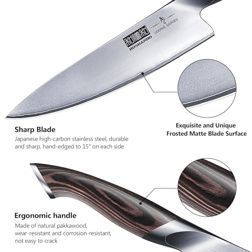 image for HOSHANHO 3 Pieces Knife Set, Professional Japanese High Carbon Stainle