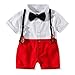 Produktbild TTLOVE Kleinkind Baby Boy Bekleidung Kurzarm Fliege Gentleman Leaf T-Shirt Tops + Shorts Outfits,Jungen Kinder Sommer Kleidung Set Mode Kurze Und Hosen (Weiß,80)