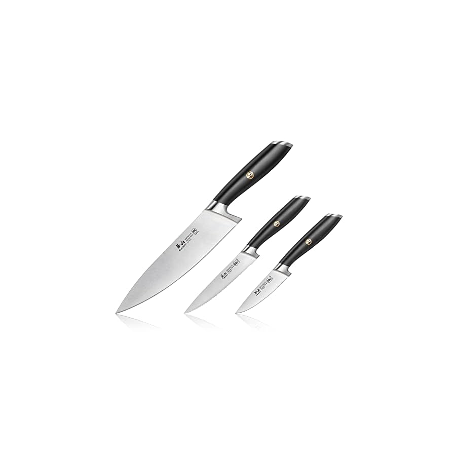 Cangshan L Series 3-Piece Starter Knife Set, Forged German Steel, Black, 1026917