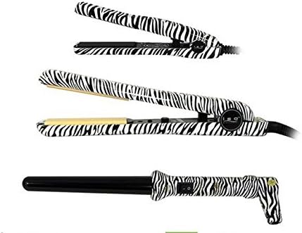 ISO Professional Hairstyling Set with Straightener, Curling Iron, and Mini Straightener"Zebra"