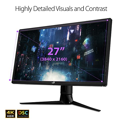 ASUS ROG Strix 27” 4K HDR 144Hz DSC Gaming Monitor (XG27UQR) - UHD (3840 x 2160), IPS, 1ms, Extreme Low Motion Blur, DisplayHDR 400, DCI-P3 90%,