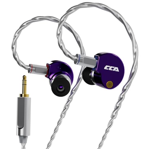 Image of CCA Concept Kart Phoenix Dual Magnet Dynamic Driver IEMs, 10mm LCP Diaphragm, Harman-Tuned, Silver-Plated Detachable Cable, Wired in-Ear Monitors for Studio (Prpl-3.5-Nomic)