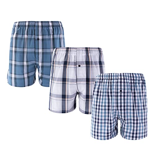 Bamboo Cool Men's Boxers Bamboo Underwear Boxer Shorts For Men Classic Plaid Fit Stretch Shorts 3 Pack(Large) #TOP17