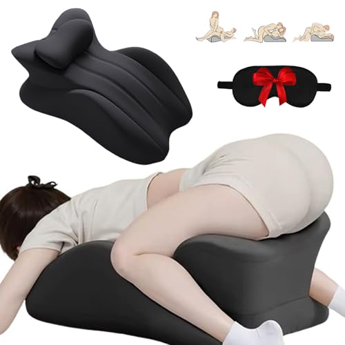 Vireon Sweet Spot Pillow 27 Angle Perfect Position Couples Pillow Perfect Instant Intimacy Pillows Wedge Memory Foam Butt Cushion Provides Waist and Neck Support (Black)