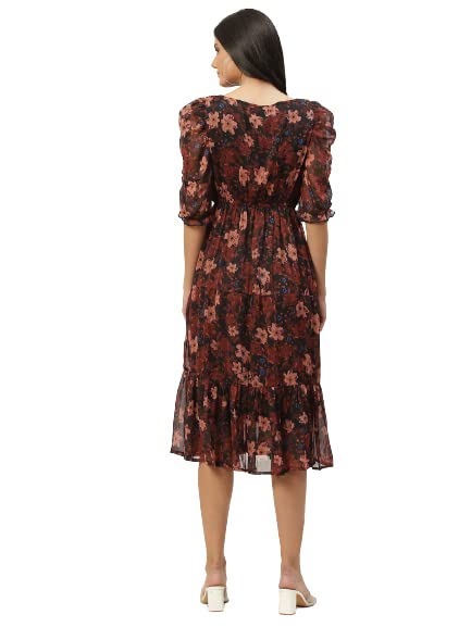Image of Wisstler Women Midi Dress with Lining,Fashion Dress,MIDI Length Dress