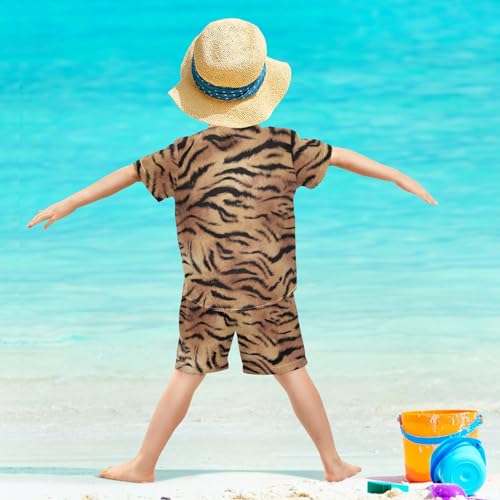 Image of Sunflower Floral Yellow Black Short Sleeve Hawaiian Button Down Shirts and Short Sets for Boys Toddler Summer Outfits
