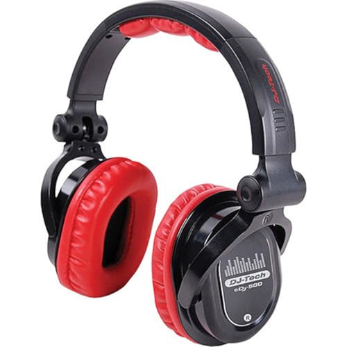 Casque DJ EDJ500RED DJTECH avec isolation phonique et basses