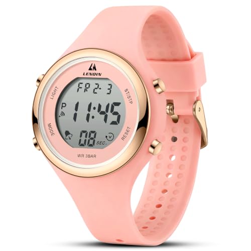 LN LENQIN Orologio Digitale da Donna Sportivo Cinturino Silicone 3ATM