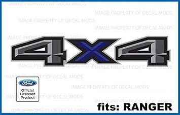 4X4 Blue Decals Stickers for Ford Ranger 2019-2020 - FBLU Set of 2 Officially Licensed