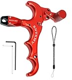 sntxmy Bow Release for Compound Bow, Archery Release Trigger, Compound Bow Release, Thumb Release. (4 Finger Bow Release, Red)