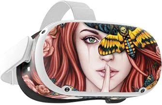 Skinit Decal Gaming Skin Compatible with Oculus Quest 2 - Sarah Richter Gothic Woman and Death Moth Butterflies by Sarah Richter Design