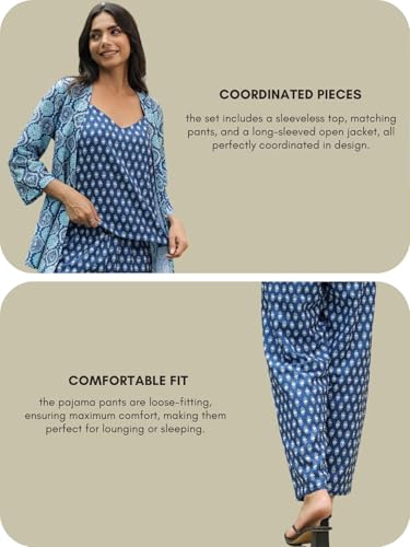 Image of GRECIILOOKS Women Rayon Stylish Co-Ord Set Trendy Summer Travel Outfit | Lightweight 3 Piece Dress For Holiday Look & Puja | Floral Printed | Hangouts | Picnic | Vacation Wear | Ethnic