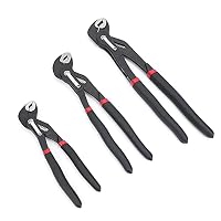 Amazon Basics 3-Piece Quick Release Groove Joint Pliers Set, Drop Forged Chrome Vanadium Steel with Comfortable Rubber Grip, Adjustable, 7-inch, 10-inch, and 12-inch, Black — image 2