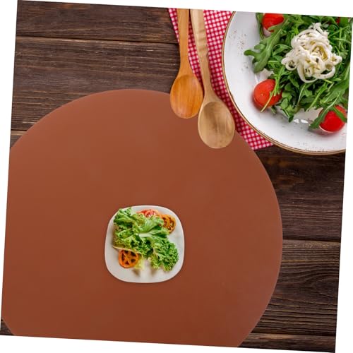 Set de table rond en cuir couleur noyer de 6 pièces lavables