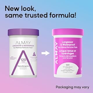 Almay Makeup Remover Pads, Longwear & Waterproof, Hypoallergenic, Fragrance-Free, Dermatologist & Ophthalmologist Tested (Packaging May Vary), 120 count
