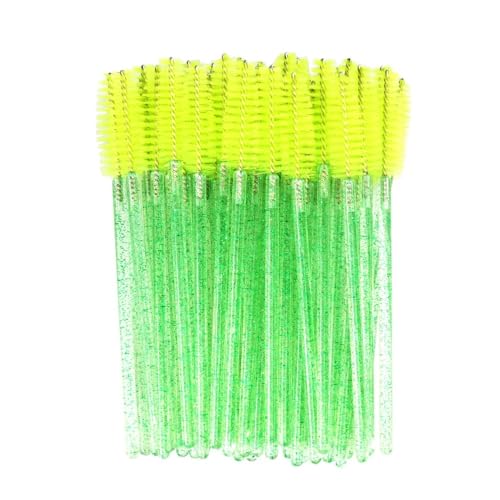 Kit 200 Escovinhas Verde Com Glitter Para Extensão Escovinha Sobrancelha