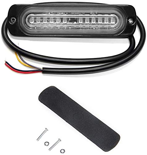 Led Warning Strobe Light 12 LEDs Emergency Led Warning Lights Surface Flush Mount Light LED Warning Light Bar Side Marker Safety Flashing Strobe Light Kit for 12V Tow Trucks Vehicle (12 led white)