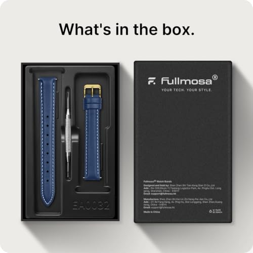 Image of Fullmosa Watch Band, Quick Release Leather Watch Strap Compatible with Samsung Galaxy Garmin for Men Women, Replacement Bands Width 12mm 14mm 16mm 18mm 19mm 20mm 21mm 22mm 24mm