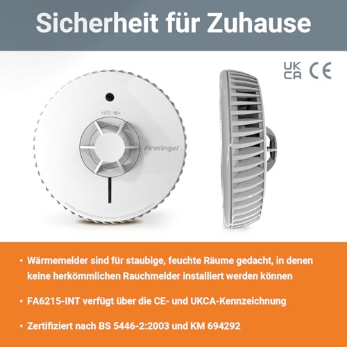 Hitzemelder Fire Angel für die Küche mit auswechselbarer Batterie