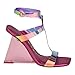 Guess Women's Bacio Wedge Sandal, Pink Mirror Metallic 660, 8.5