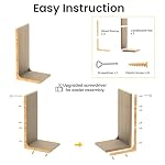 Conlun Cardboard Cat Scratcher, 23" L-Shaped Scratch Pad, Vertical Wall-Leaning Scratching Board to Protect Furniture for Indoor Cats,Wood Grain Large - Image 5
