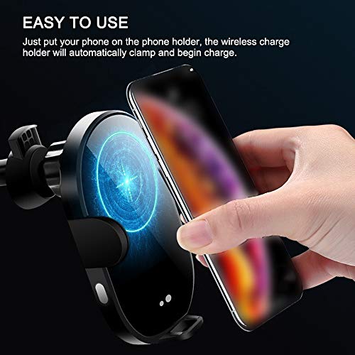 Adaskala Suporte de carga sem fio para carro 15W Ferramenta de carga rápida para automóvel inteligen