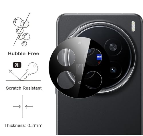 Image of Xmon Camera Lens Protector for Vivo X200 (1 Pack) - 3D Premium Tempered Glass, Ultra-Clear, Anti-Scratch, Easy Installation - Black