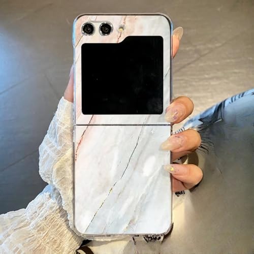 Coque Samsung Z Flip 6, Flip 5, Flip 4, Flip 3 rigide transparente motif marbre