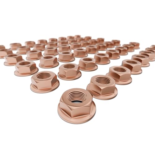 Tuerca de cobre M7 x 1.0 CU SW11, colector de escape con pretina autobloqueante según DIN 6927 para sistemas de escape y motores de automóviles (hasta 450 °C de rango de trabajo) FA1 988-0702.10 25