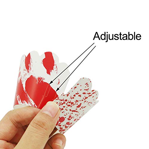 Yubobo Halloween Cupcake Toppers Wrappers, Horror Cake Halloween Decoration Bloodstain Cake Knife Scissors Food Decor Party Suppliers (24) #TOP2