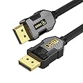 FIBBR DP80 DisplayPort 2.1 Cable 6.6ft 80Gbps VESA Certified 16K@60Hz 8K@60Hz 4K@240Hz HDR Silver-Plated Copper Ultra DP Cable, G-SYNC FreeSync Compatible, Gold-Plated Plug, Nylon Braided