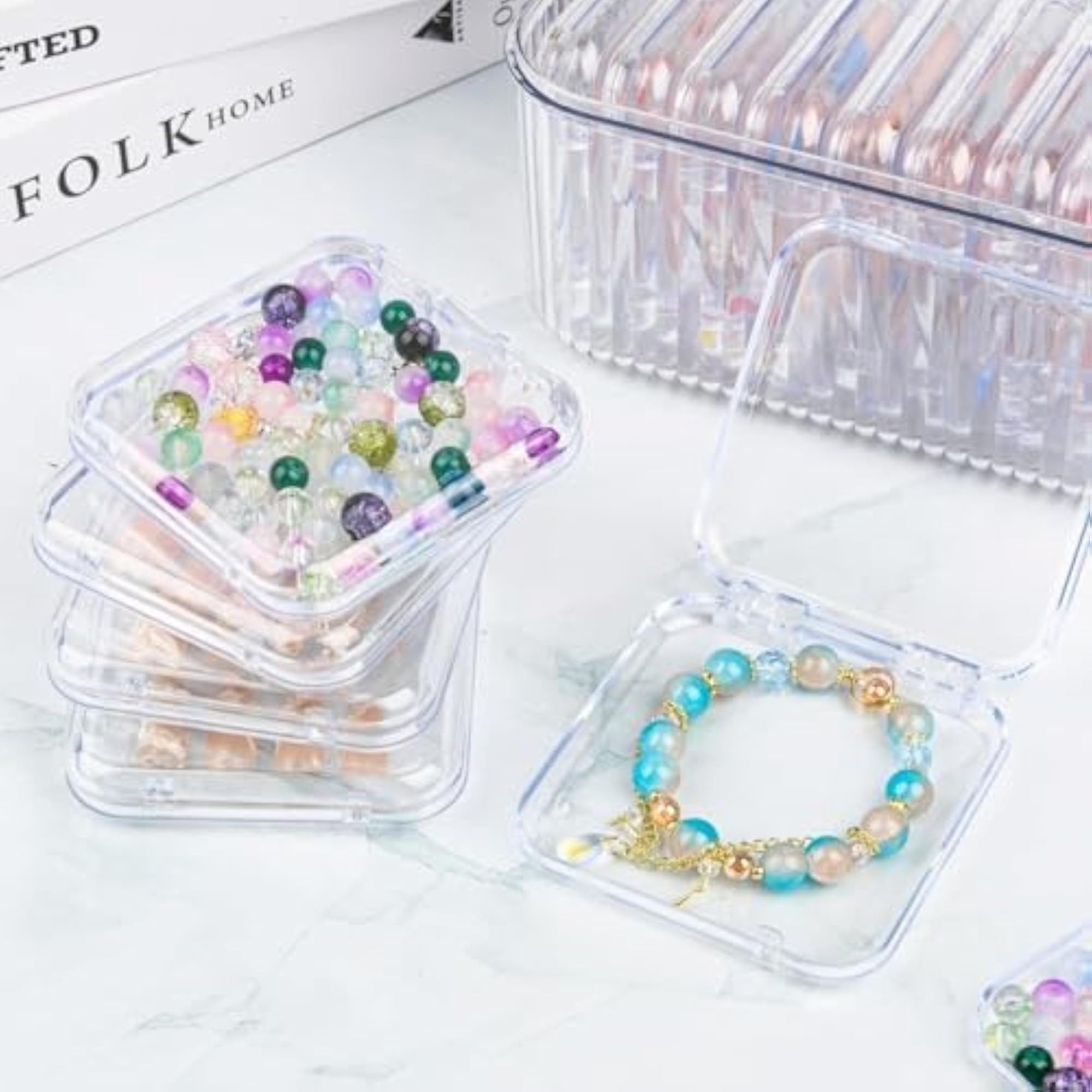 6 Pcs Transparent Acrylic Jewelry Organizer Boxes