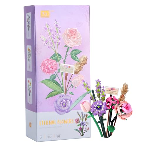 QOEOTUY Blumenstrauß Bausets, DIY Künstliche Blumen zum Basteln, Blumen Pflanzen Blumenstrauß Gefälschte, Blumen für Dekorationen, Wildblumenstrauß Geschenke Set für Männer, Frauen, Kinder