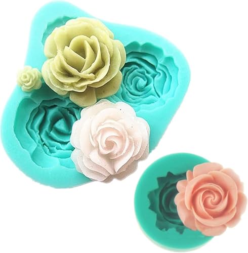 ≪２枚セット≫ 薔薇 シリコンモールド 花 バラ 手作り 石鹸 キャンドル 粘土 レジン シリコン モールド 型 抜き型 ハンドメイド 制作 【Ever garden】