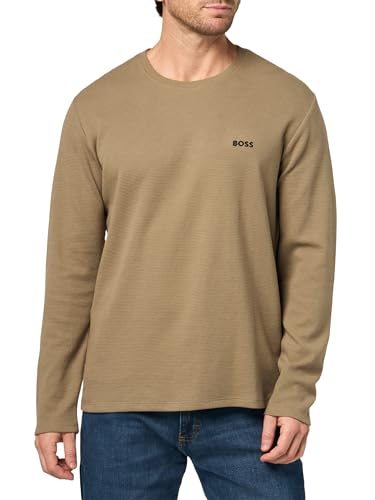 BOSS, Waffle Long Sleeve Shirt, elmwood, M