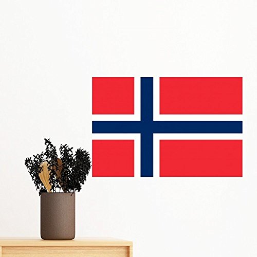 Sticker mural drapeau Norvège 80cm pour déco chambre