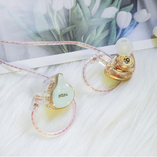 TKZK TK02 有線イヤホン イヤホン 有線 イヤモニ カナル型 ハイエンド イアフォン HIFI音質 ノイズキャンセリング 天然樹脂シェル/2pin 金メッキ 脱着式リケーブルデザイン/10mmデュアル磁気回路DD ゲーミング 耳掛け 3.5mmプラグ iPhone/Android適用 在宅勤務/通勤/通学/スポ一ツ/音楽モニター用(白・マイク付き)