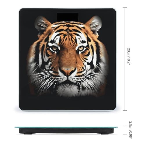 Báscula de baño digital Tiger Face con vidrio templado y pantalla LCD miniatura 2