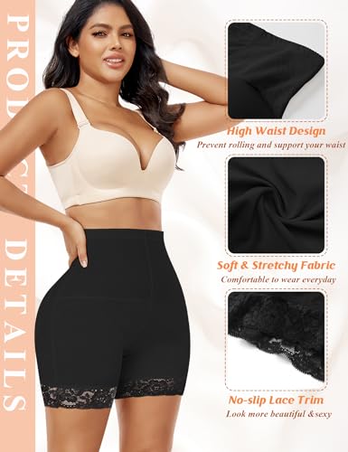 Image of DERCA Padded Underwear for Women Butt Lifter Seamless Booty Pads Butt Enhancer Panties Lace Shapewear Boyshorts