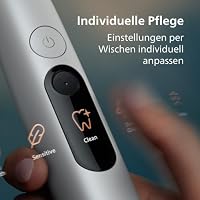 Philips Sonicare Next-Generation DiamondClean 9000 elektrische Zahnbürste - Feedback zur Putzabdeckung, Andruckkontrolle und 21 Einstellungen, Silberweiß & Mitternachtsgrün, 2er-Pack, HX9216/89 – Ansicht 5