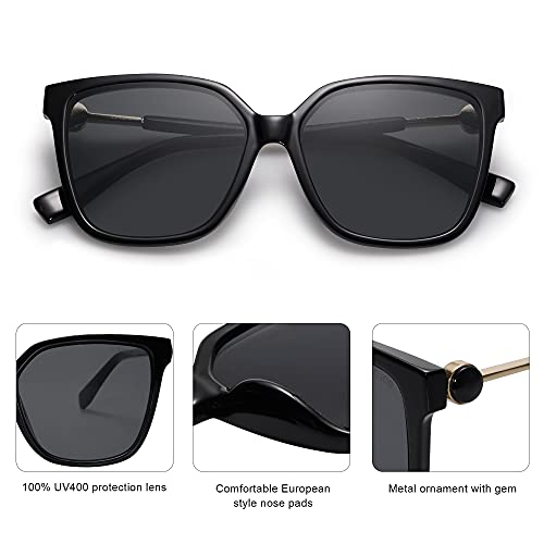 SOJOS Fashion Square Sunglasses for Women Trendy UV Protection Lens Womens Sunnies Sunglasses SJ21964