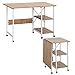 HOMCOM Klapptisch Schreibtisch Beistelltisch Bürotisch Mobiler Computertisch mit Rollen MDF Natur 107 x 55 x 76 cm