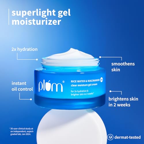 Image of Plum Niacinamide Brightening Skincare Routine Combo | Oil-Free Hydration, Oil Control & SPF 50 PA++++ Protection | Face Wash 100ml, Serum 15ml, Moisturiser 50g & Sunscreen 50g