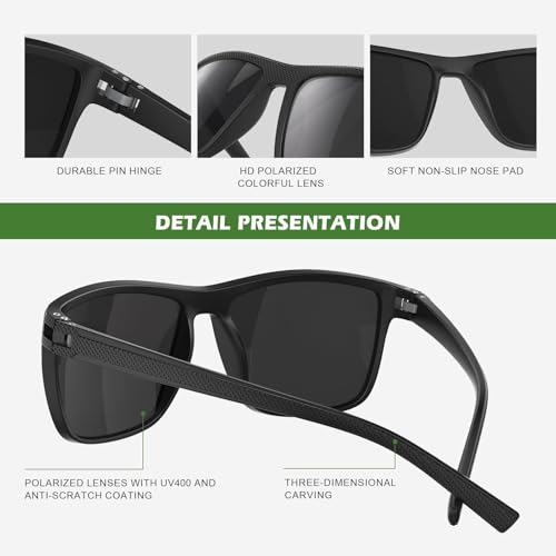 Fanshen Polarized Sunglasses for Men Women, UV Protection Lightweight Mens Sun Glasses for Driving Fishing Golf Cycling4