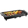 Gotoll Elektrische tafelgrill, elektrische grill met 2 kookgebieden, tafelbarbecue met temperatuurregelaar, anti…